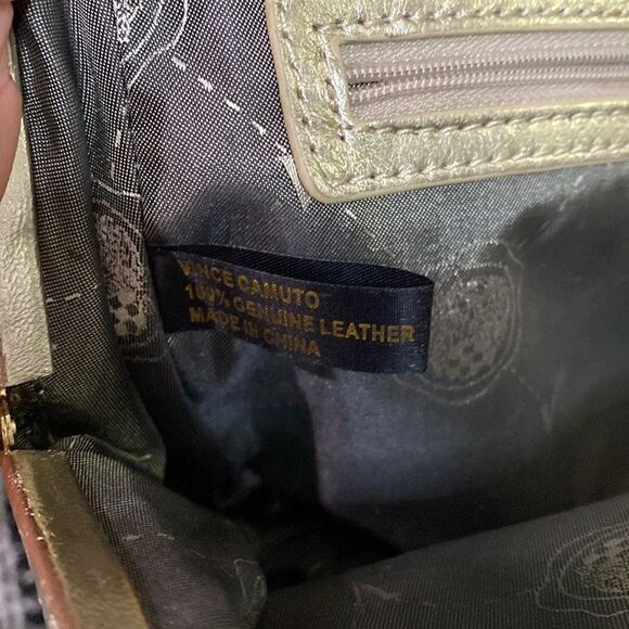 Vince Camuto metallic gold genuine leather clutch - Picture 7 of 10